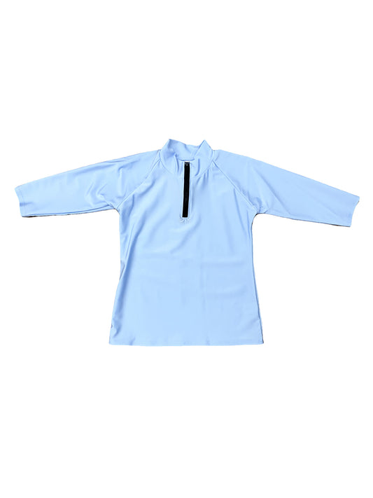 Teen Blue Half Zip Swim Top